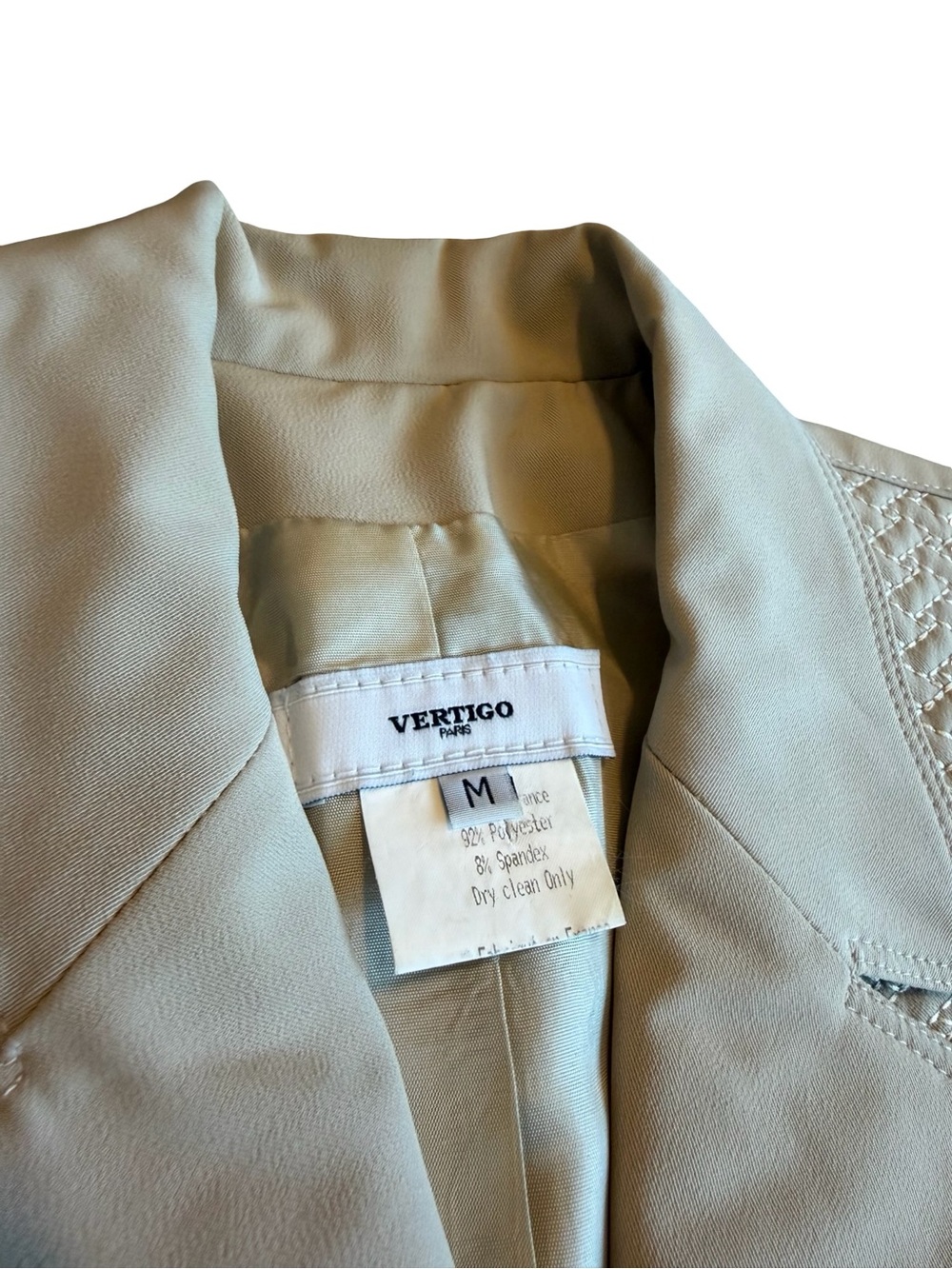 Vertigo Paris Beige Button-Down Blazer Jacket Office Professional Size Medium - Picture 3 of 14